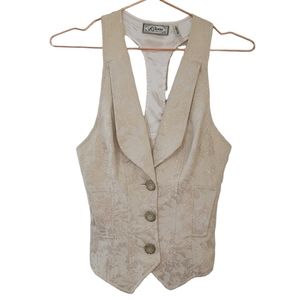 Guess Floral Metallic Sleeveless Vest Size XS